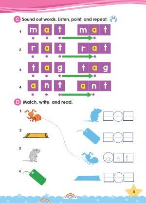แบบเรียนโฟนิกส์ 2 สระเสียงสั้น แบบเรียน+Audio QR Codes+บัตรคำ(ในเล่ม)  Hi! Phonics 2 Short Vowels - Image 3