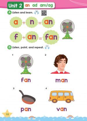 แบบเรียนโฟนิกส์ 2 สระเสียงสั้น แบบเรียน+Audio QR Codes+บัตรคำ(ในเล่ม)  Hi! Phonics 2 Short Vowels - Image 4