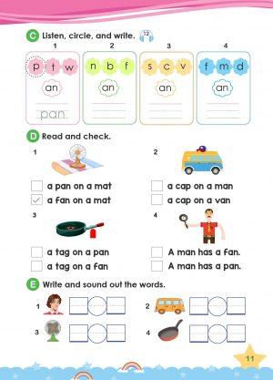 แบบเรียนโฟนิกส์ 2 สระเสียงสั้น แบบเรียน+Audio QR Codes+บัตรคำ(ในเล่ม)  Hi! Phonics 2 Short Vowels - Image 5